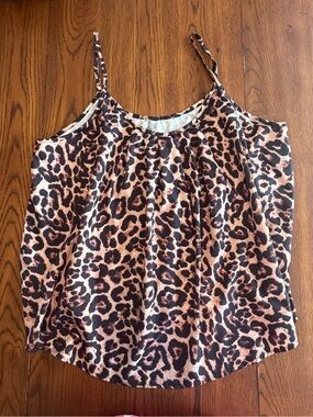 SHEIN Leopard Print Spaghetti Strap Cami - Pink/Brown